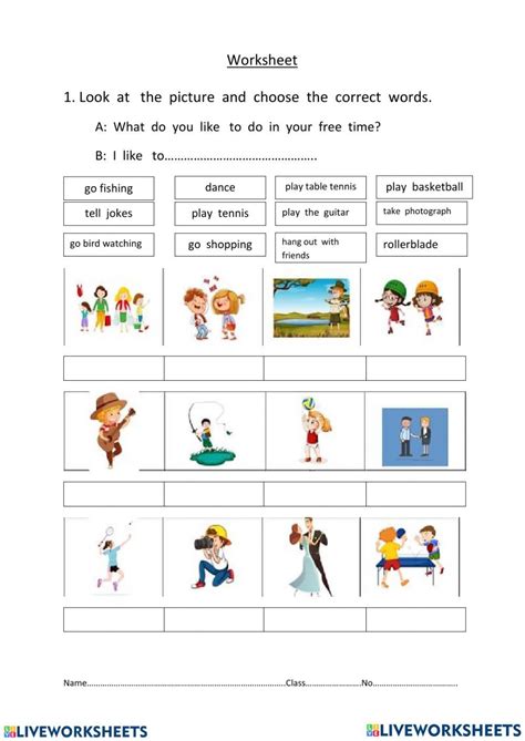 Free Time Worksheet 的图像结果