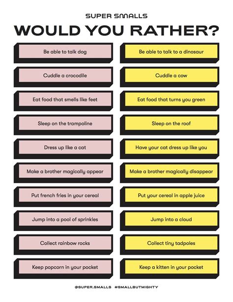 Would You Rather for Kids | Super Smalls | Funny would you rather ...