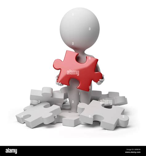 3d small people - found puzzle Stock Photo - Alamy