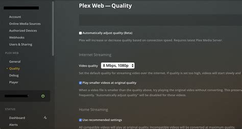 New Plex Server - grainy quality inside of LAN - settings check : r/PleX