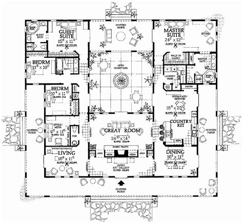Courtyard House Floor Plan at Jane Myrtis blog