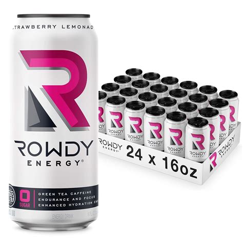Buy Rowdy Energy Drink, Strawberry Lemonade, Sugar-Free, 16 Fl Oz ...