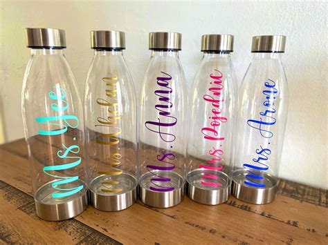 Clear Personalized Water Bottle Custom Name Water Bottle - Etsy Israel