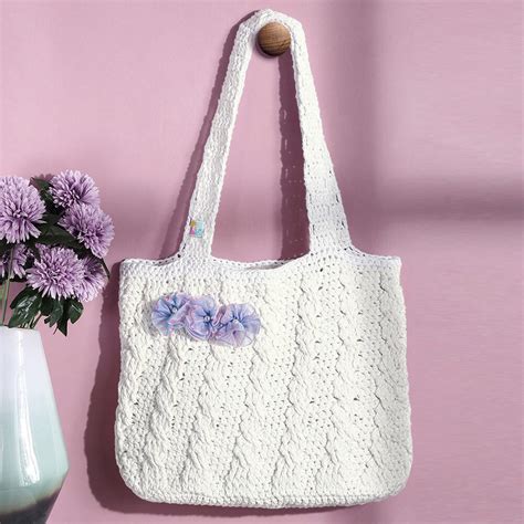 Handmade Crochet Market Bag - White 2802 – Magic Needles