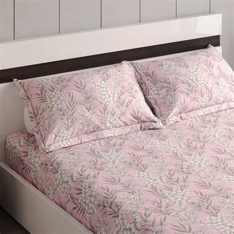 Buy Colour Refresh Cotton 144TC Printed 3Pcs Super King Bedsheet Set ...