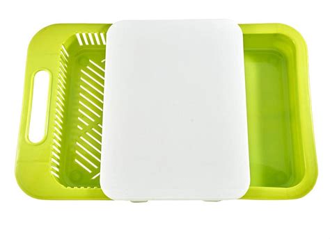 Buy Regalo 3 in 1 Chopping Board with Tray and Strainer,Plastic Cutting ...