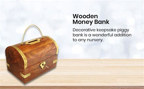 ITOS365 Wooden Money Bank Big Gullak Piggy Coin Box with Inner Lock ...