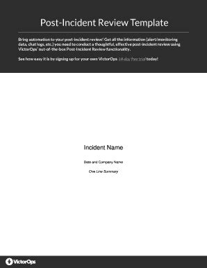 VictorOps Post-Incident Review Template - Blank Fillable Template ...