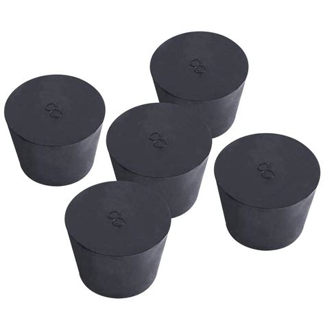 5 Pack (Same Size) Solid Rubber Stoppers - Size #8-42mm (1.65in) x 32mm ...