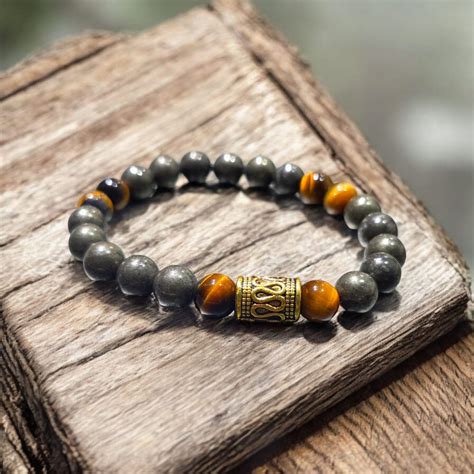 Pyrite and Tiger Eye Money Magnet Bracelet for prosperity and financial ...