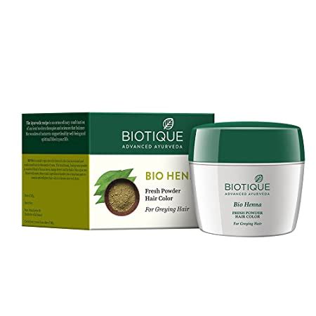 Biotique Bio Heena Fresh Powder Hair Color, 90g - Olive Green : Amazon ...