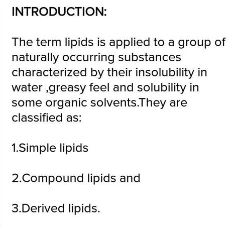 comparison between simple lipids,compound lipids and derived lipids ...