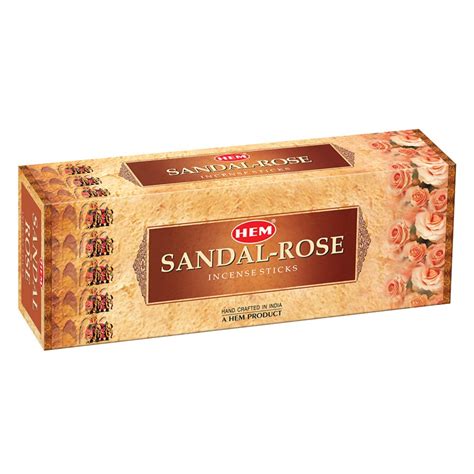 HEM Sandal Rose Incense Stick Pack of 6 (120 Sticks Each) Agarbatti for ...