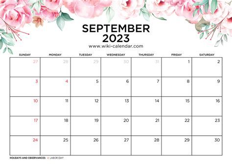 Free Printable September 2023 Calendar Templates With Holidays