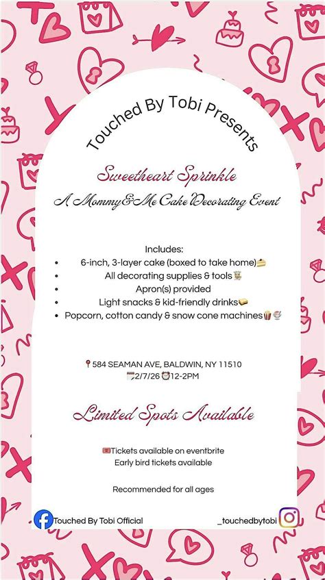 Sweetheart Sprinkles- A Mommy & Me Cake Decorating Event, 584 Seaman ...