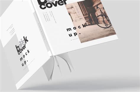 Square Hardcover Book Mockup Floating Open View | ZippyPixels