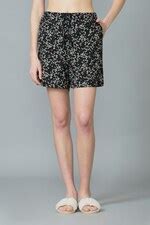 Buy Women Black Print Knit Shorts Online - 729852 | Van Heusen