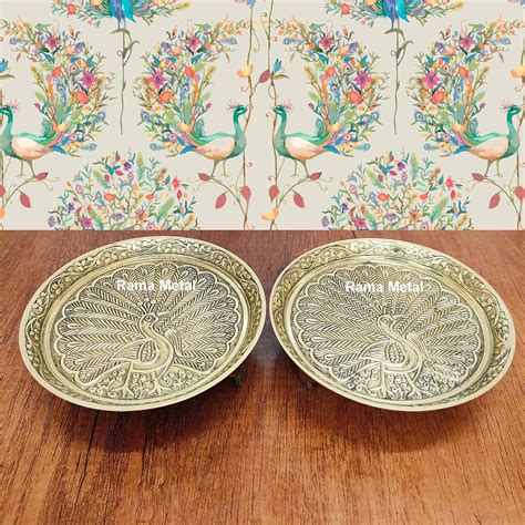 Buy RAMA METAL Brass MUKALI Stand | Peacock Stool | Pooja CHOWKI ...