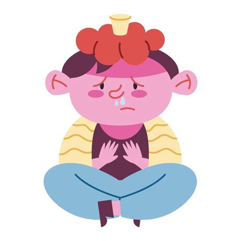 Kid sick with flu illustration | Free Vector