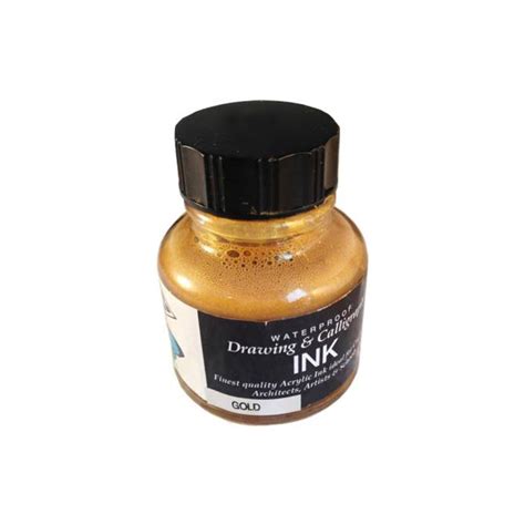 Diamine Calligraphy & Drawing Acrylic Gold Ink - 30ml | Makoba|Diamine