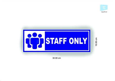 Buy SIGN EVER Staff Only Sign Board for Factory Bank Restaurant Office ...