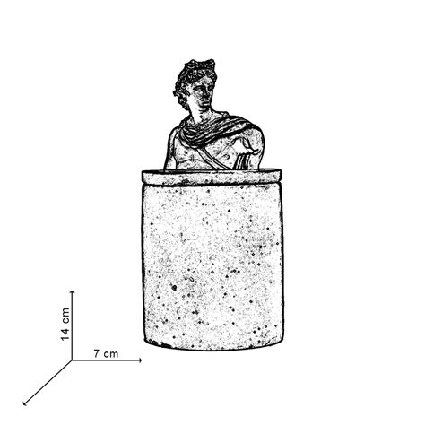 Apollo Atop Dark Concrete-Greek Home Decor- A container with a Greek G ...