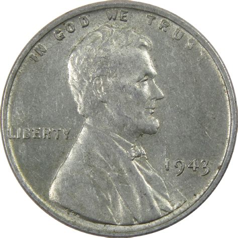 1943 Lincoln Wheat Cent AU About Uncirculated Steel Penny 1c Coin
