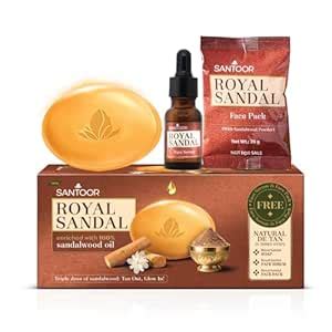 Buy Santoor Royal Sandal Detan Pack | 6 Soaps (125g Each) + Free Serum ...