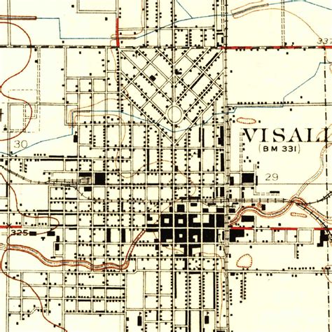 Visalia, CA (1927, 31680-Scale) Map by United States Geological Survey | Avenza Maps
