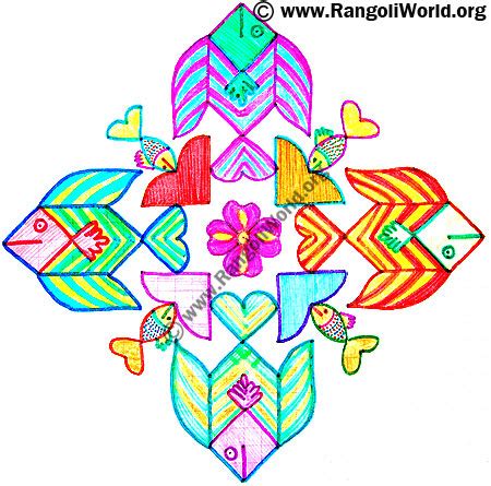 Fish kolam designs gallery