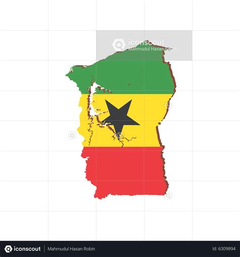 Ghana Country Map Flag Animated Icon download in JSON, LOTTIE or MP4 format