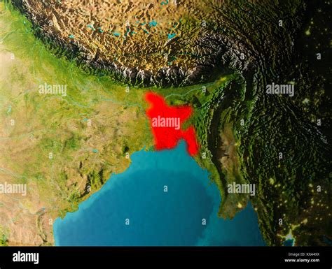 Bangladesh highlighted in world map hi-res stock photography and images - Alamy