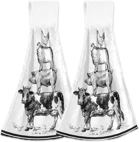 Buy Giwawa Farmhouse Country Themed Kitchen Dish Towels Tie Towels ...