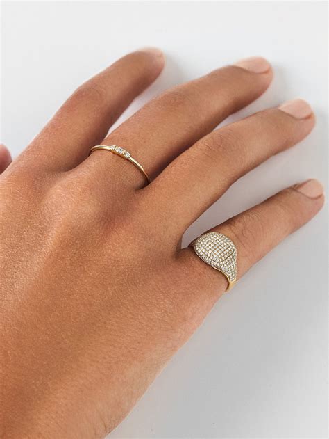 Fine Pinky Rings | Signet rings women, Diamond signet ring, Pinky rings ...