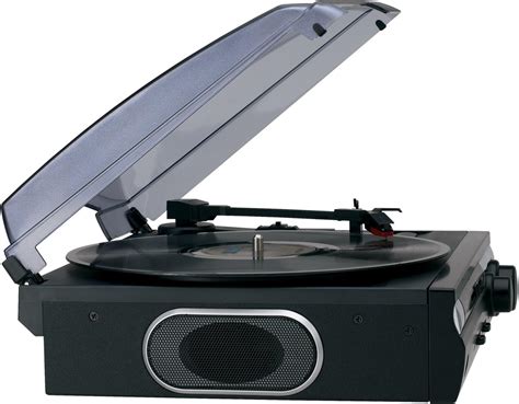 Jensen portable 3 speed stereo turntable record player with built-in ...