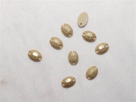 Copper Designer Oval Plastic Stones - 8x6 mm