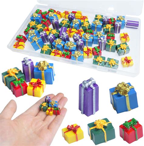 HADDIY Christmas Miniature Gift Boxes Ornaments,60 Pcs Christmas Tree ...