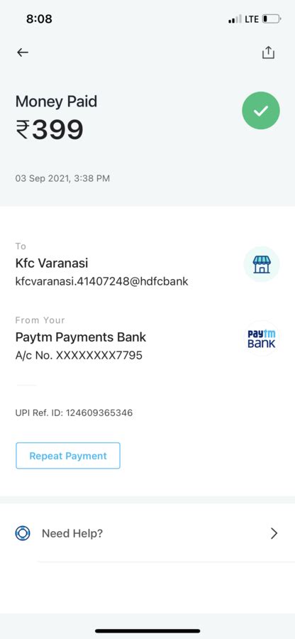 [Resolved] KFC India — Payment Done But Services Not Provided