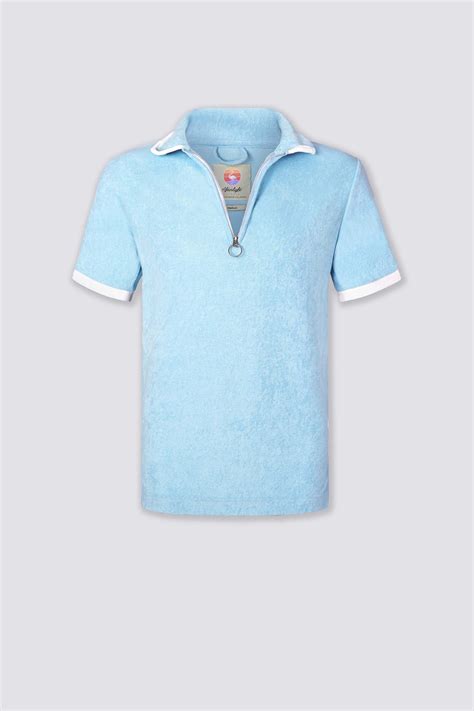 Terry Cloth Polo with Zipper | Afterlight Leisure Clothing