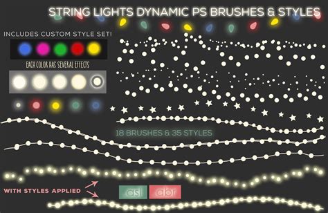 PS String Lights Brushes & Styles – MasterBundles
