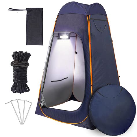 Camping Shower Tent with LED Sensor Light 6.23 ft Camp Shower Large ...