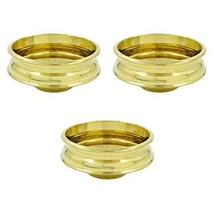 Buy VENUS Metal Solid Uruli Pot, Pack of 3, Golden Online at Low Prices ...