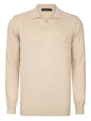 Buy Felix Hardy Men Beige Polo Neck Long Sleeve Pullover Sweater (S) Online