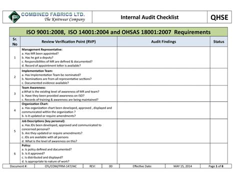 Image result for Audit Form Examples
