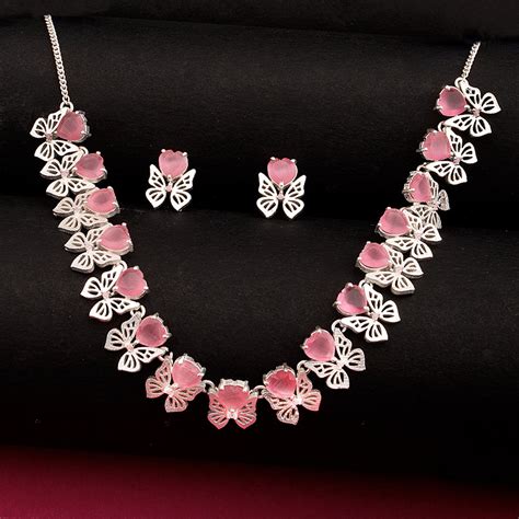 Love Paradise Silver Plated Butterfly Necklace Set – VOYLLA