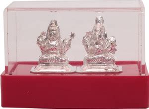 JEWEL FUEL Silver Lakshmi - Ganesha Idol in Acrylic Box Decorative ...
