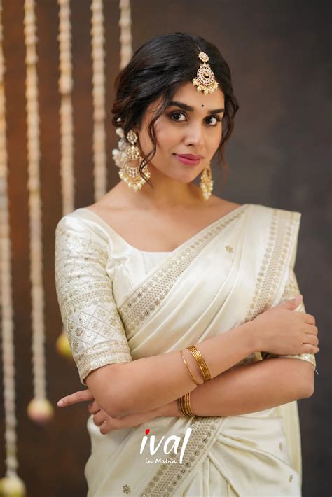 Tulip - White Pure Gaji Silk HalfSaree – Ivalinmabia