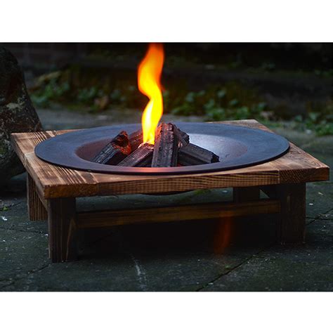 Buy Fire Pit Table, Built-In Fire with Wood Table, Outdoor Patio Heater ...