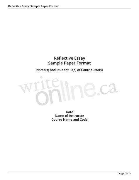 Image result for Reflective Essay Sample