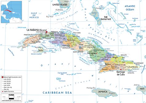 Large size Political Map of Cuba - Worldometer